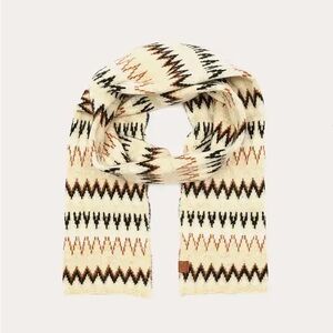FRYE Southwestern Scarf in Natural or Ivory zigzag pattern NWT